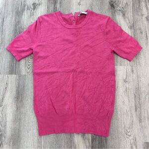 Zara Sweater Tee Womens Medium Pink Short Sleeve Sweater Marled barbie